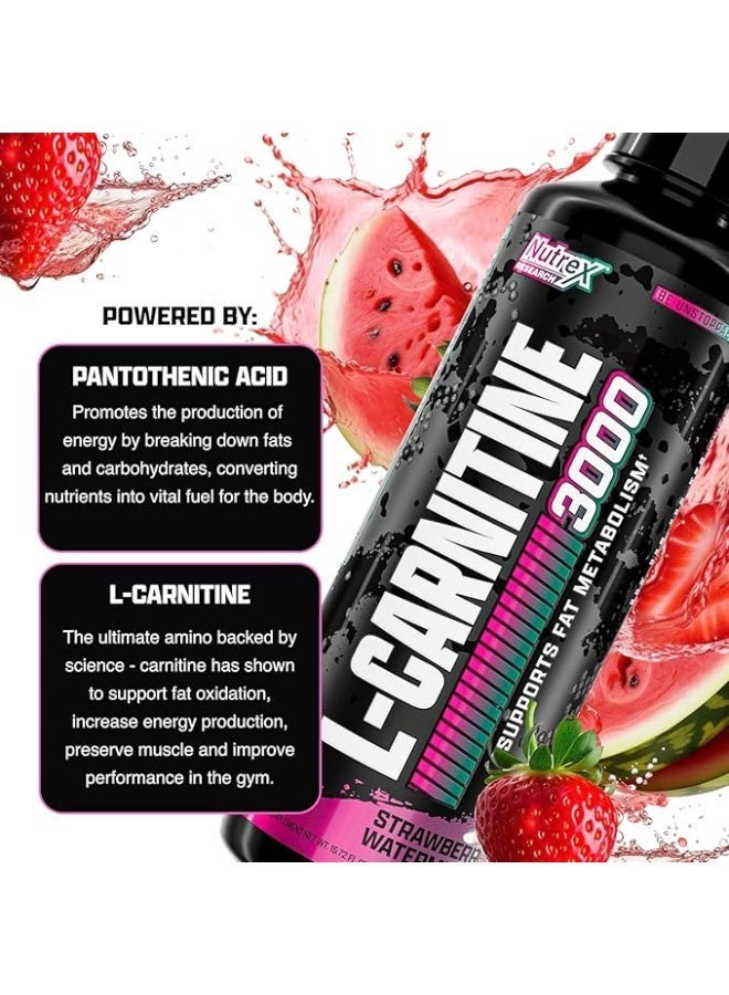 Nutrex Research Liquid Carnitine, Strawberry Watermelon, 3000 mg, Boost Endurance 31 SERVINGS - Image 2